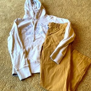 Khaki straight leg pant